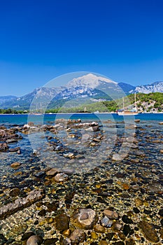 Beach at Phaselis in Antalya, Turkey photo