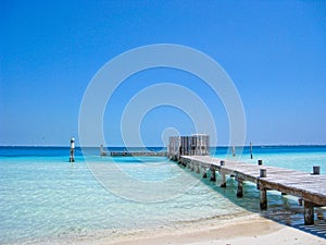 Beach Pier in Caribbean Ocean