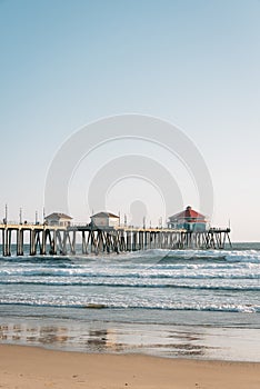 Beach and the pier in Huntington Beach, Orange County, California