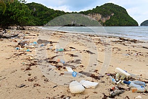 Beach plastic pollution