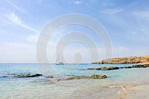 Beach Playa las Coloradas in Morro Jable on Fuerteventura, Spain photo