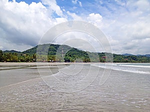 Beach Playa Samara in Costa Rica in the rainy season