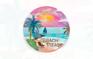 Beach please summer t shirt design