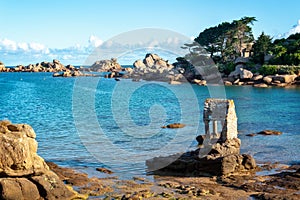 Beach of Ploumanach in Perros-Guirec, Côtes d\'Armor, Brittany France