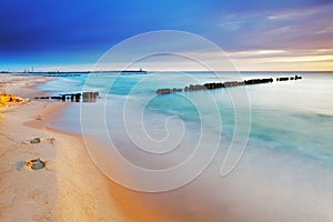 Beach in Poland - Baltic sea at sunrise