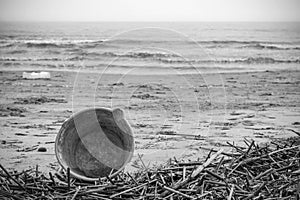 Beach polluted in south Italy