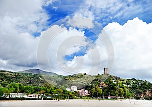 Beach and port of Marina di Camerota, Italy