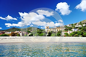 Beach and port of Marina di Camerota, Italy