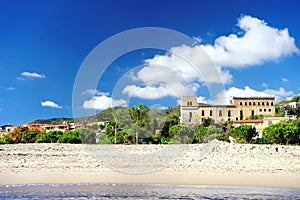 Beach and port of Marina di Camerota, Italy