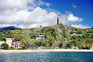 Beach and port of Marina di Camerota, Italy