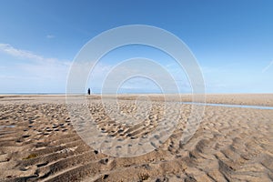 On the Beach of Portbail, Normandy, France at low tide