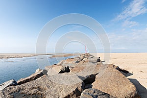 On the Beach of Portbail, Normandy, France at low tide