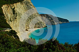 beach of porto Katsiki on the island of lefkas