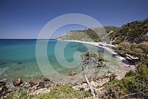Beach Potami in island Samos in Greece