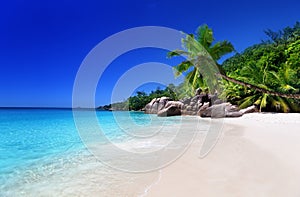 Beach at Praslin island