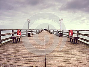 Beach promenade Binz, Germany. View pier from the beach.