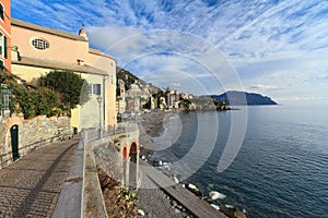Beach and promenade in Sori
