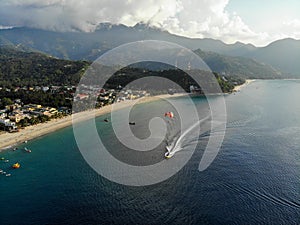 Tropical Beach at Puerto Galera, The Philippines - Aerial Photograph photo