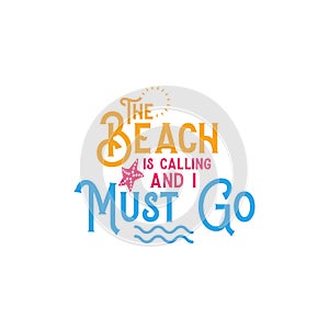 Beach quote lettering typography