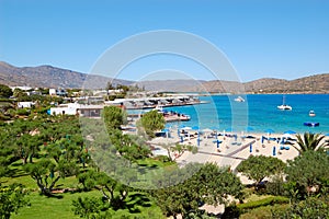 Beach and recreation area of luxury hotel