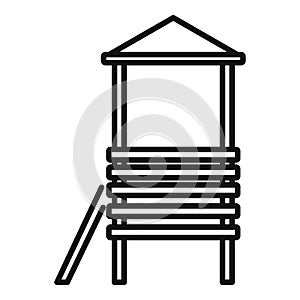 Beach rescuer tower icon outline vector. Lifeguard safety