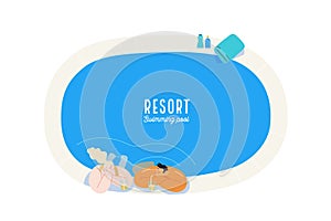 Beach resort activities, modern flat vector illustration