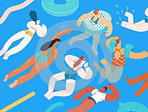 Beach resort activities, modern flat vector illustration