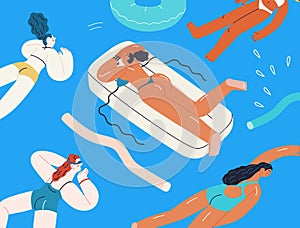 Beach resort activities, modern flat vector illustration