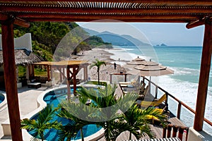 Beach resort pool with view photo