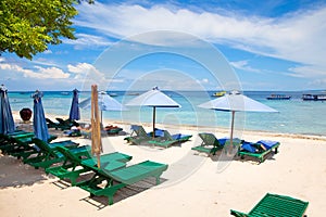 Beach rest pavilion in Gili island, Trawangan photo