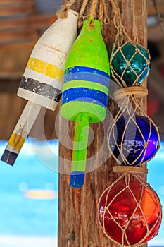 Beach Restaurant Decorations, Buoys and Glass Globes