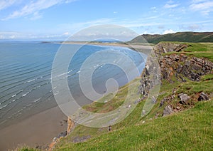 The beach at Rhossili bay