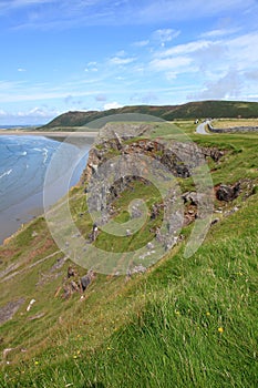 The beach at Rhossili bay