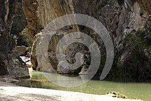 Beach river at the end of the water route