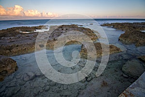 Beach at riviera maya near Cancun and Tulum in Mexico on a sunny