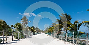 Beach road in Mahahual, Mexico