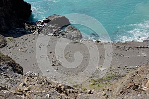 Beach rock art