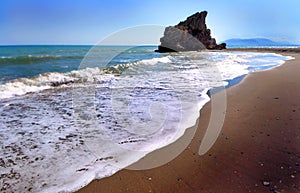 Beach of the Rock, Playa de la Roca in Malaga (Spain)