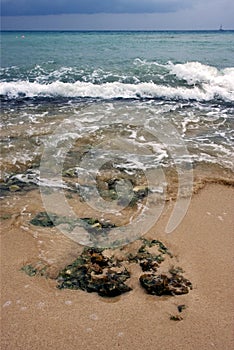 Beach rock in republica dominicana