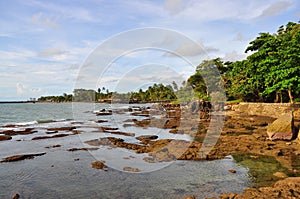 Beach with rocks at Anyer, Indonesia