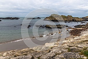 Beach and rocks in Ballintoy Harbour