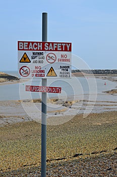 Beach safety sign.
