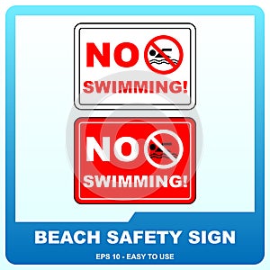 Beach safety sign to guide visitor