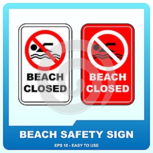 Beach safety sign to guide visitor