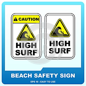 Beach safety sign to guide visitor