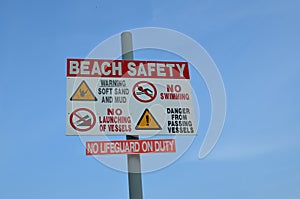 Beach safety sign.