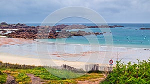 Beach Saint-Guirec and Cote de Granit Rose, Ploumanac'h, Brittan