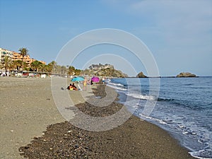 Beach of San Cristobal from AlmuÃ±ecar Granada Andalusia Spain