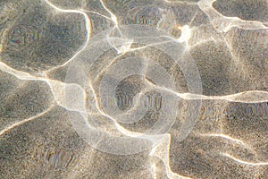 Beach sand bottom ripple of water waves