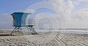Beach sand Life guard stand Coronado Beach San Diego California 4K